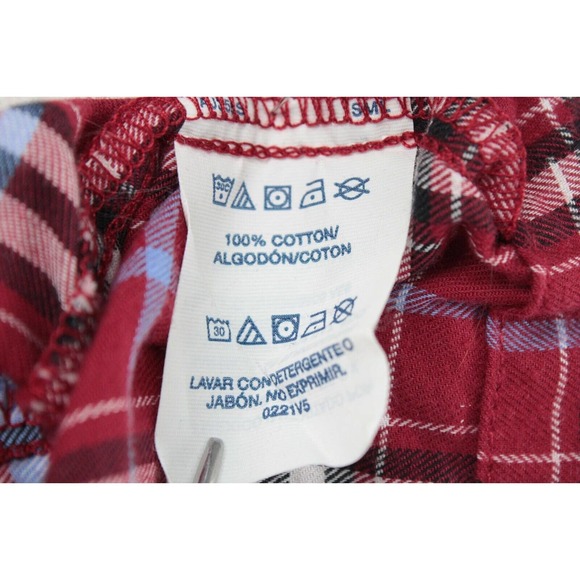 Polo Ralph Lauren Pajama Top Mens Medium Sleepwear Red Plaid Button Up Sleepwear - Picture 6 of 8